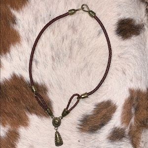 Brighton Leather & Goldtone Necklace